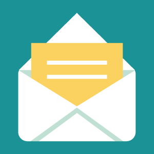Icon E-Mail; Briefumschlag mit Brief